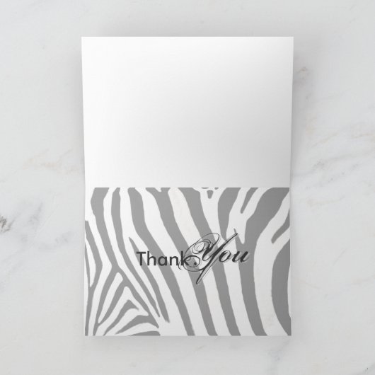 Hartelijk dank, zebra -  bedankkaart (Binnen)