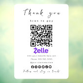 Hartelijk dank: Zelle QR Code Scan om Moderne Wit Raamsticker (Vel 3)