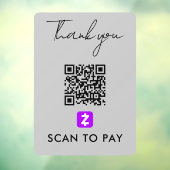 Hartelijk dank: Zelle QR-code scannen naar moderne Raamsticker (Vel 3)
