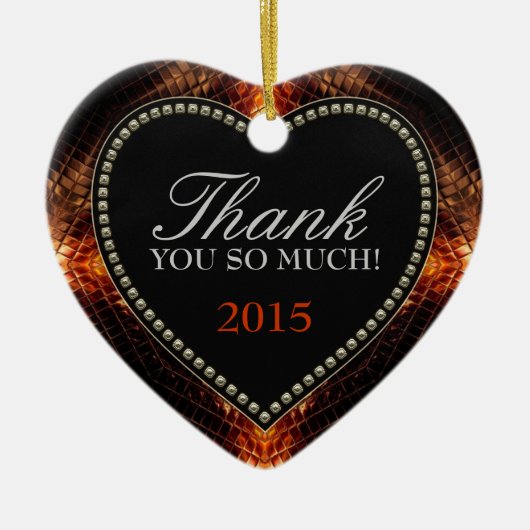 Hartelijk dank, zo veel Firey Heart-Ornament Keramisch Ornament (Voorkant)