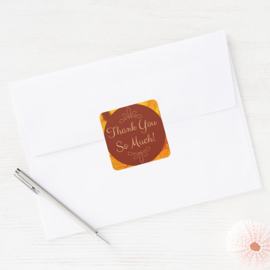Hartelijk dank, zo veel gele Sticker met leder (Envelop)