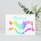 Hartelijk dank, zonder muziek... bedankkaart (Staand voorkant)