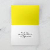 Hartelijk dank, zonnebloem met roze zonnebril bedankkaart (Binnen)