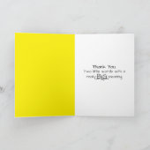 Hartelijk dank, zonnebloem met roze zonnebril bedankkaart (Binnen)