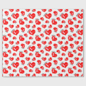 Hartelijk dank, zuster-waardering hartpatroon cadeaupapier (Vlak)