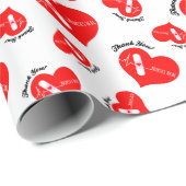 Hartelijk dank, zuster-waardering hartpatroon cadeaupapier (Rol Hoek)