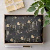 Hartelijk dank - Zwart en Gold Script-papier Tissuepapier (Geschenk)