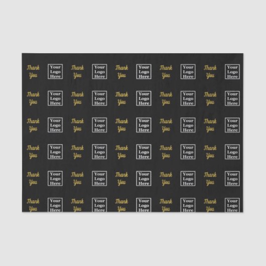 Hartelijk dank, zwart en goudje, het Logo hier Tissuepapier (Voorkant)