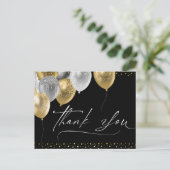 Hartelijk dank, zwart en goudlegant Briefkaart (Staand voorkant)
