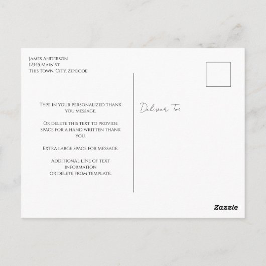 Hartelijk dank, zwart en goudlegant Briefkaart (Achterkant)