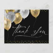 Hartelijk dank, zwart en goudlegant Briefkaart (Voorkant)