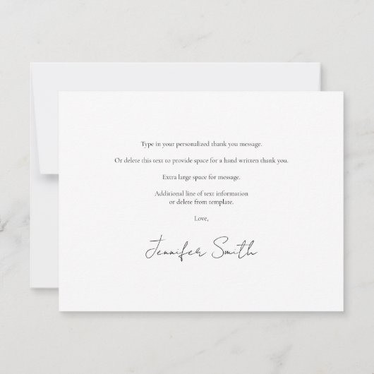 Hartelijk dank, zwart en goudlegant notitiekaartje (Achterkant)