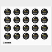 Hartelijk dank, zwart-wit en Gold Script-Afstudere Ronde Sticker (Vel)