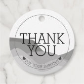 Hartelijk dank, zwart-wit rondhangen Label (Voorkant)