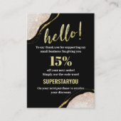 Hartelijk dank, zwarte goudkaart visitekaartje (Voorkant)