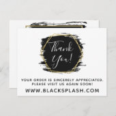 Hartelijk dank, zwarte schilderlijn en modern Gold Briefkaart (Voorkant / Achterkant)