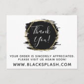 Hartelijk dank, zwarte schilderlijn en modern Gold Briefkaart (Voorkant)