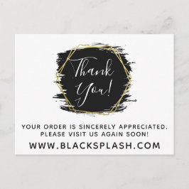 Hartelijk dank, zwarte schilderlijn en modern Gold Briefkaart