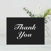 Hartelijk dank, zwarte witte, elegante briefkaart (Staand voorkant)
