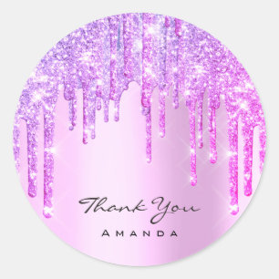 Hartelijk dankSweet16th Bridal roze druppeltjes Ronde Sticker