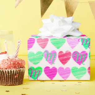 Hartelijk en aangepast monogram voor uw unieke ont cadeaupapier