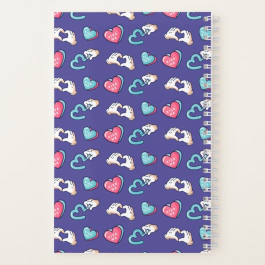 Hartelijk Geborduurd Patroon Retro Tienerliefde Pa Notitieboek (Achterkant)