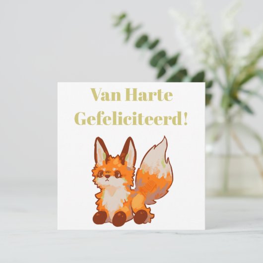 Hartelijk gefeliciteerd! Fox, vosje Kaart (Staand voorkant)