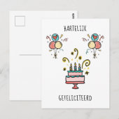 Hartelijk Gefeliciteerd | Happy Birthday Briefkaart (Voorkant / Achterkant)