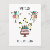Hartelijk Gefeliciteerd | Happy Birthday Briefkaart (Voorkant)