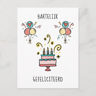 Hartelijk Gefeliciteerd Happy Birthday Briefkaart
