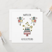 Hartelijk Gefeliciteerd | Happy Birthday Kaart (Voorkant / Achterkant in situ)
