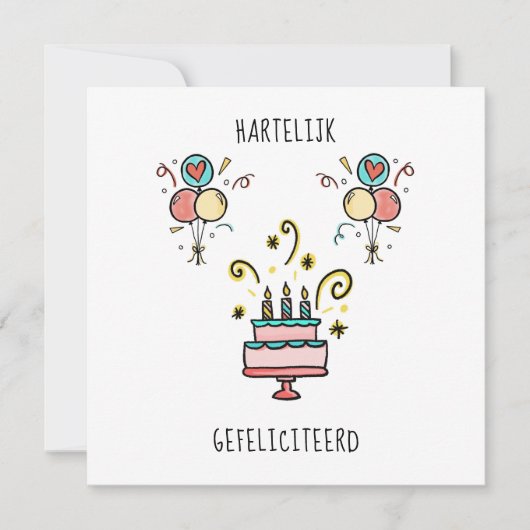 Hartelijk Gefeliciteerd | Happy Birthday Kaart (Voorkant)