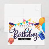 Hartelijk gefeliciteerd met je verjaardag briefkaart (Voorkant / Achterkant)