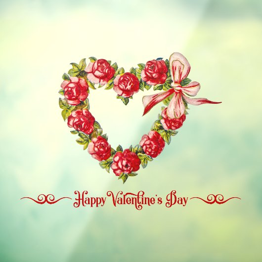 Hartelijk Gefeliciteerd met Valentijnsdag met bloe Raamsticker (Vel 3)