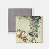 Hartelijk gefeliciteerd vogels magneet (Voorkant / Achterkant)