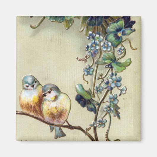 Hartelijk gefeliciteerd vogels magneet (Voorkant)