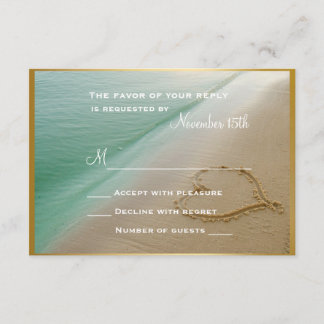 Hartelijk geharreld in de zand-bruiloft RSVP-kaart RSVP Kaartje