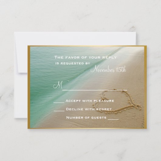 Hartelijk geharreld in de zand-bruiloft RSVP-kaart RSVP Kaartje (Voorkant)