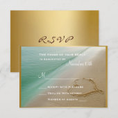 Hartelijk geharreld in de zand-bruiloft RSVP-kaart RSVP Kaartje (Voorkant / Achterkant)