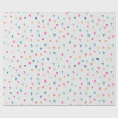 Hartelijk gekleurde liefdesharten op witte achterg cadeaupapier (Vlak)