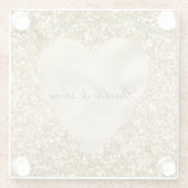 Hartelijk gepersonaliseerd goud glazen onderzetter (Achterkant)