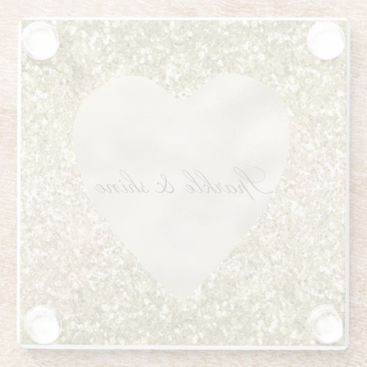 Hartelijk gepersonaliseerd goud glazen onderzetter (Achterkant)