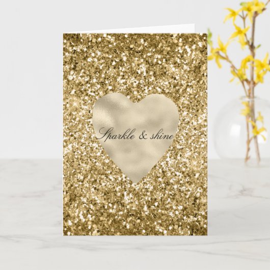 Hartelijk gepersonaliseerd goud  kaart (Gele Bloem)