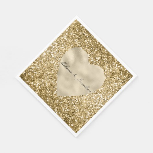 Hartelijk gepersonaliseerd goud servet (Hoek)