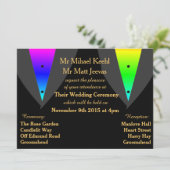 Hartelijk geploegd met pride Gay Wedding-uitnodigi Kaart (Staand voorkant)