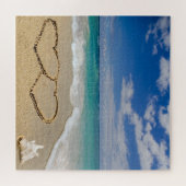 Hartelijk gevoel voor zand-strand puzzel (Horizontaal)