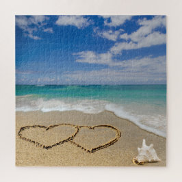Hartelijk gevoel voor zand-strand puzzel