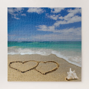 Hartelijk gevoel voor zand-strand puzzel