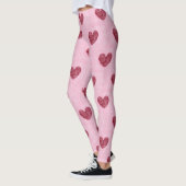 Hartelijk hart op roze, compacte vormgeving leggings (Links)