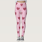 Hartelijk hart op roze, compacte vormgeving leggings (Voorkant)
